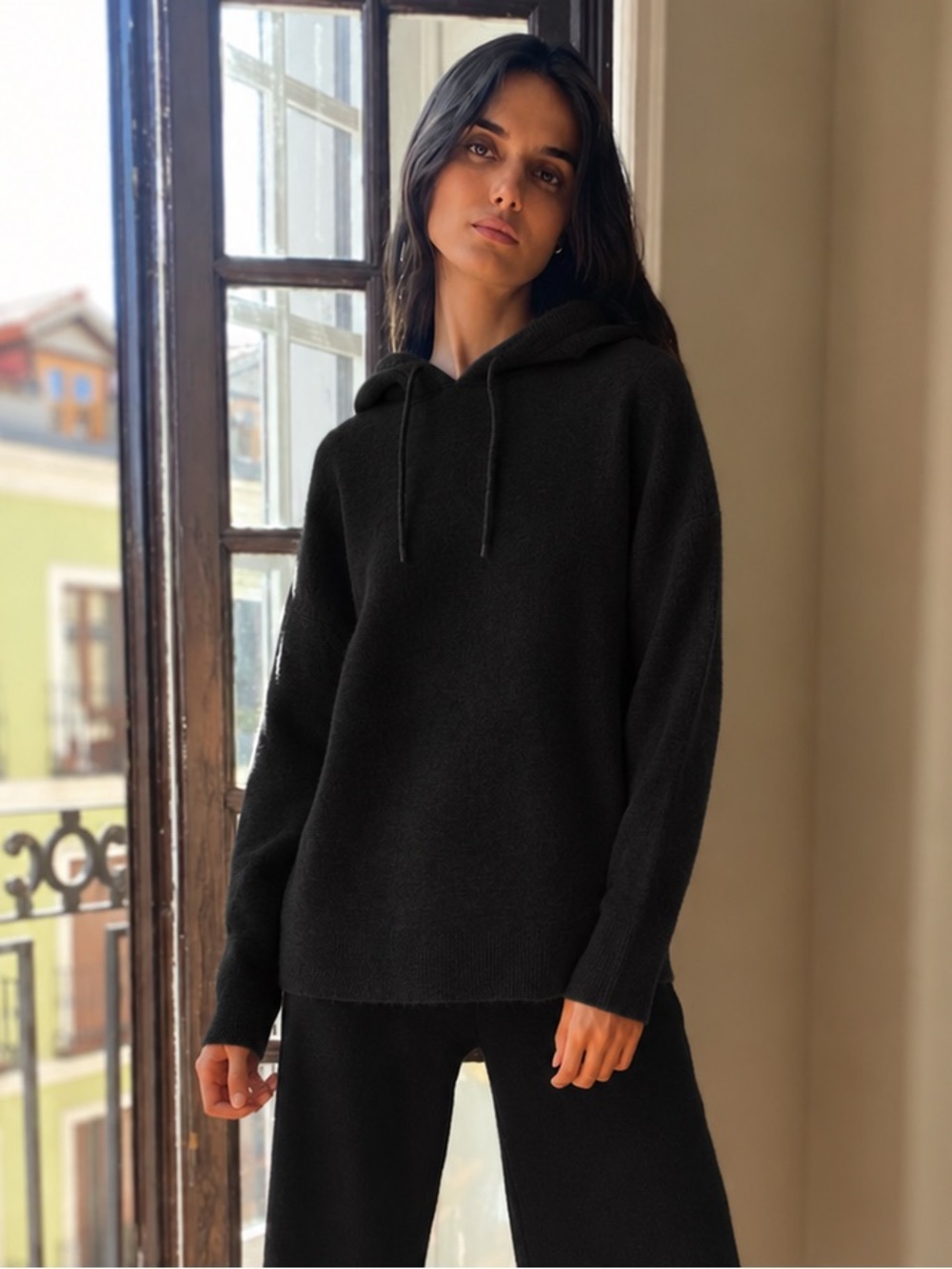 The Group By Babaton | Morrison Hoodie Knit Sweater Size XXS Black Aritzia